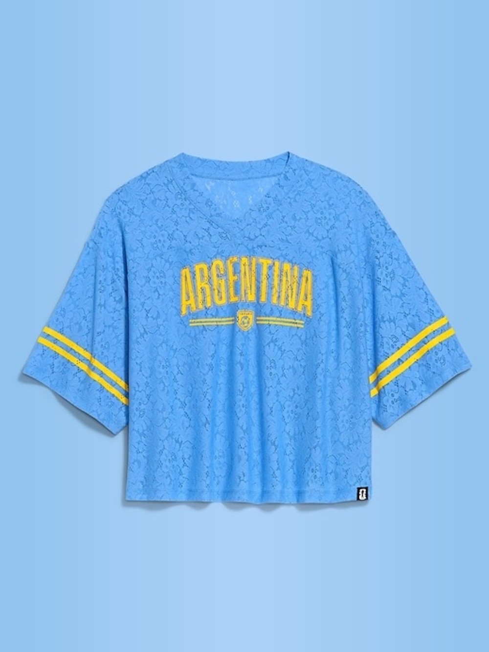 Argentina FIFA World Cup 2026 Lace-Overlay Boxy Tee - Blue